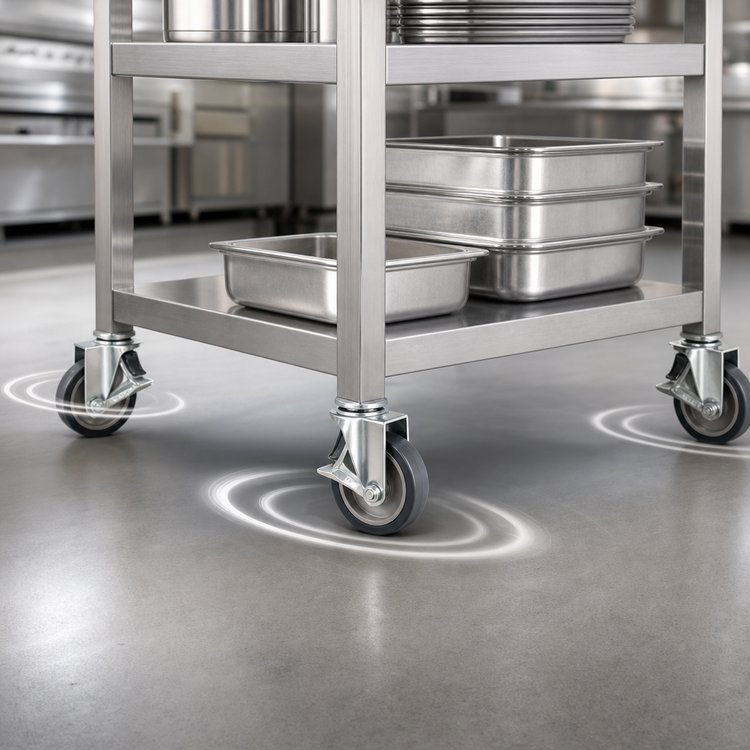Product image #3 for 4-Piece Universal Swivel Square Plate Caster Set with Locks, 5-Inch Polyurethane Wheels, 4-Inch x 4-Inch Plate