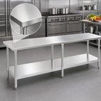 Thumbnail image #3 for Eagle Group Deluxe T30108EB 108-Inch x 30-Inch Stainless Steel Cocktail Station Work Table, 16-Gauge 300 Series Top, Adjustable Galvanized Undershelf