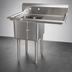 Thumbnail image #3 for Omcan USA 1-Compartment Pot Sink with Right Drainboard, 18 x 18 x 11-Inch Bowl, 304 Stainless Steel