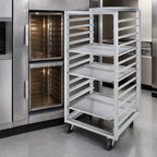 Thumbnail image #3 for Channel Manufacturing 414A-DOR Double-Section Side-Loading Aluminum Bun Pan Oven Rack, 20-Pan, No Lift