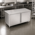 Thumbnail image #3 for John Boos 48-Inch x 36-Inch Stainless Steel Enclosed Work Table with Cabinet Base and Hinged Doors