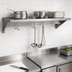 Thumbnail image #3 for BK Resources Economy Wall-Mount T-430 Stainless Steel Pot Rack Shelf, 24 x 12 Inches