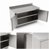 Thumbnail image #3 for John Boos Enclosed Work Table with Hinged Doors, 60-Inch x 30-Inch, 14-Gauge Stainless Steel Top, 5-Inch Backsplash