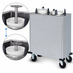 Thumbnail image #3 for Dinex DXPIDP2E0912 Enclosed Mobile Unheated Two-Silo Plate Dispenser, Stainless Steel, for 9-1/8-Inch Plates