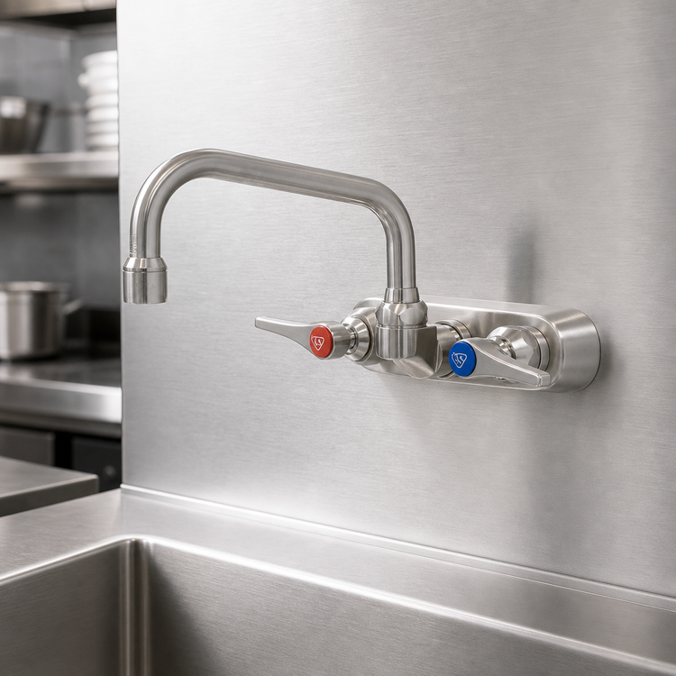 Product image #3 for EverSteel 4-Inch Centers Stainless Steel Wall Mount Workboard Faucet with 6-Inch Swing Nozzle