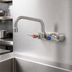 Thumbnail image #3 for EverSteel 4-Inch Centers Stainless Steel Wall Mount Workboard Faucet with 6-Inch Swing Nozzle