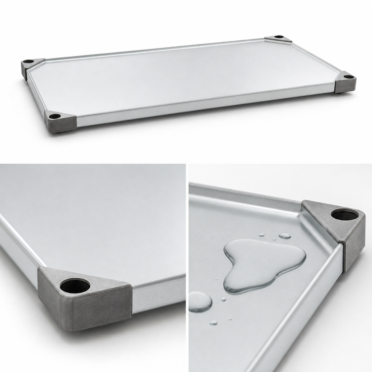 Product image #3 for Metro Super Erecta 36 x 24-Inch 18-Gauge Solid Galvanized Shelf with Raised Ship's Edge