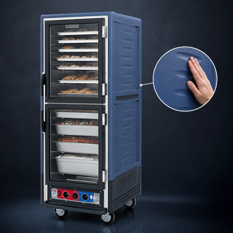 Product image #3 for Metro C5 3 Series Full-Height Heated Holding Cabinet, Low Watt, Blue Insulation Armour, Dutch Clear Doors, 35 Pan Capacity