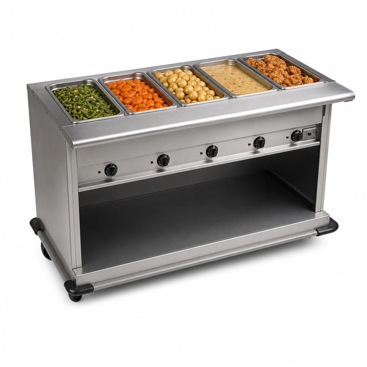 Product image #3 for Spec-Master PHT5OB-240 Portable Electric Hot Food Table, 5-Well
