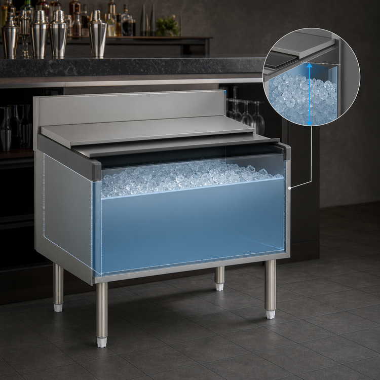 Product image #3 for Perlick Top Shelf TSF Series Full-Depth Modular Underbar Ice Bin/Cocktail Unit, 30-Inch Wide
