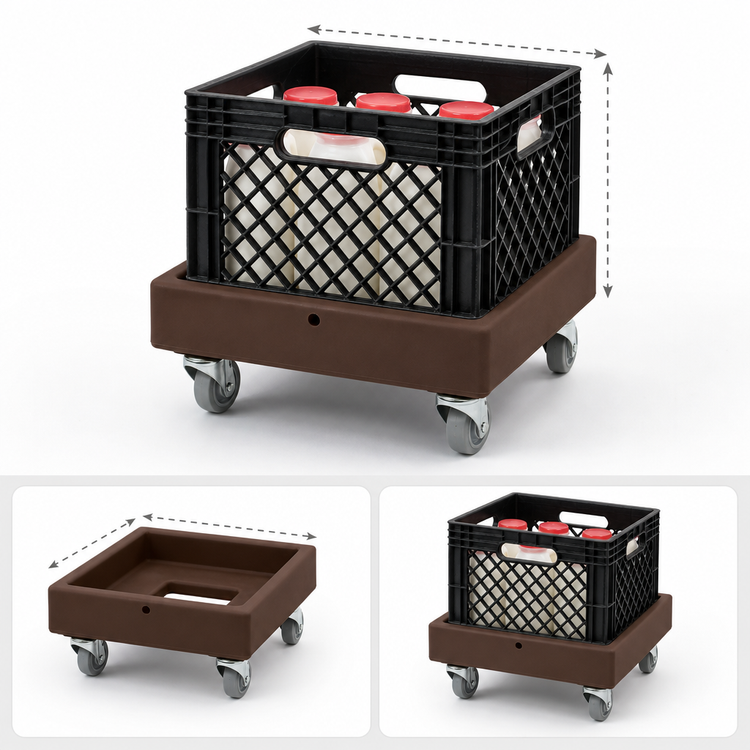 Product image #4 for Cambro Camdolly 13-Inch x 13-Inch Milk Crate Dolly, Open Frame, 250 lb Capacity