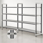 Thumbnail image #3 for Cambro Camshelving® Elements EXA184272VS4480 Polymer Stationary Add-On Shelving Unit, 18"D x 42"W x 72"H, 4-Tier, Gray
