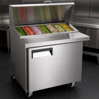 Thumbnail image #3 for Hurakan Mega Top Refrigerated Sandwich Prep Table, 27-Inch Wide, 1 Door, 5.7 Cu. Ft.
