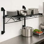 Thumbnail image #3 for Quantum WC14-CB1260BK Wall-Mount Wire Shelving Kit, Cantilever, Single 60 x 12 in Shelf, Black Epoxy Finish