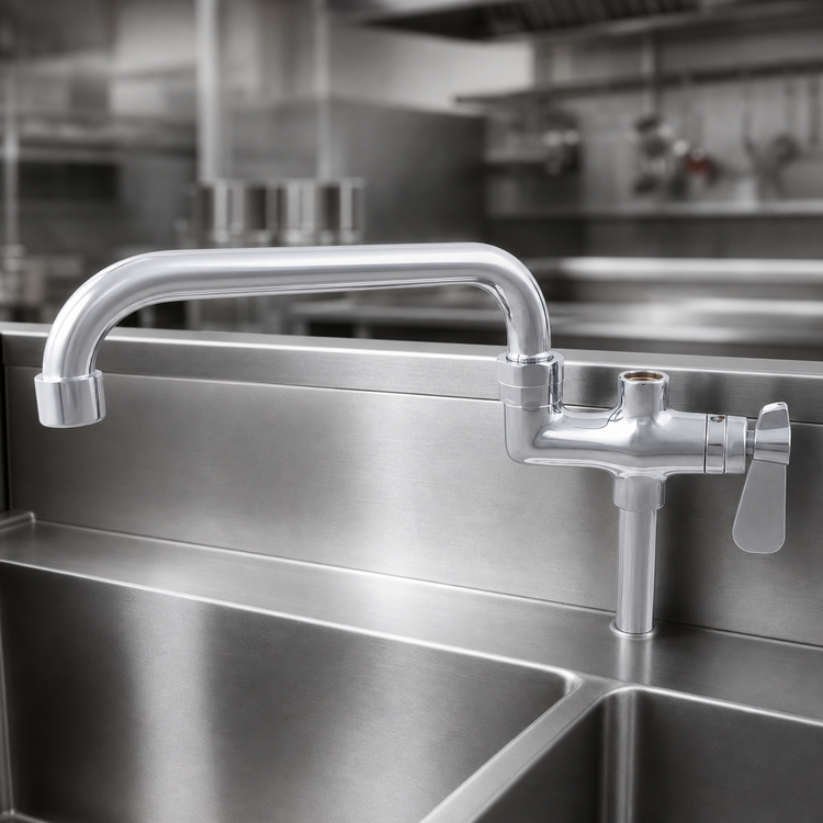 Product image #3 for John Boos Add-On Pre-Rinse Faucet with 10-Inch Swing Spout, Lead Free
