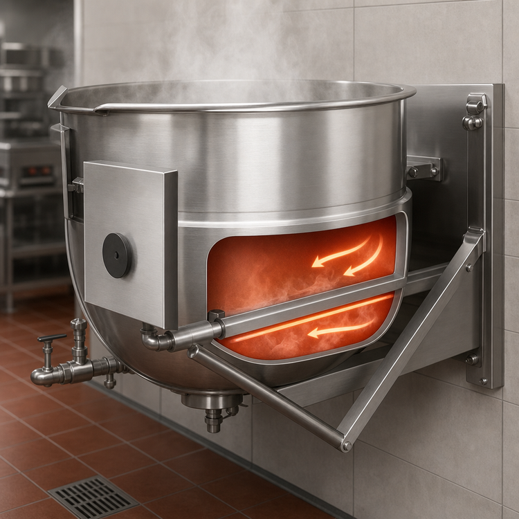 Product image #3 for Legion TWWT-40 40 Gallon Direct Steam Tilting Wall-Mount Kettle
