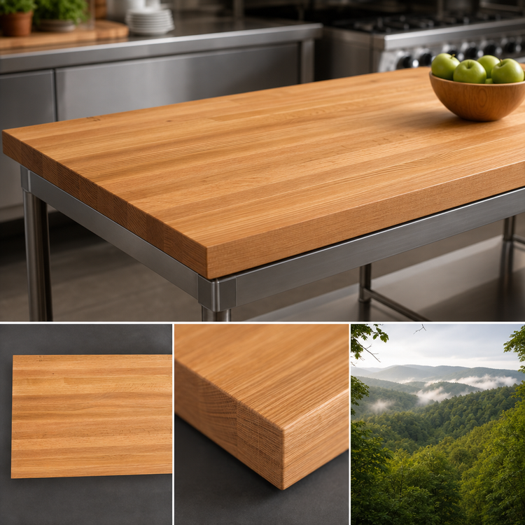 Product image #3 for John Boos Appalachian Red Oak Island Countertop, 72" x 48" x 1-3/4" Thick, Varnique Finish