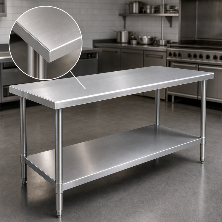 Product image #3 for Eagle Group Spec-Master Marine Series Stainless Steel Work Table with Adjustable Undershelf, 84 x 36 Inches