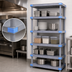 Thumbnail image #3 for Millenia 30-Inch Wide x 18-Inch Deep x 74-Inch High Gray Polymer Stationary Starter Shelving Unit with 5 Solid Shelves