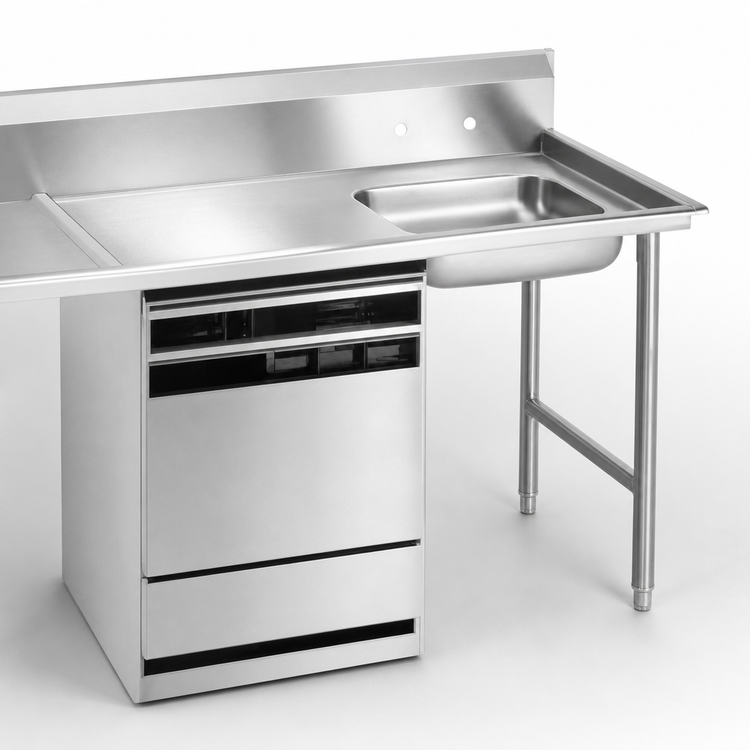 Product image #3 for Advance Tabco Special Value Series Undercounter Stainless Steel Dish Table with Right Sink Bowl, 72 Inch