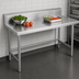 Thumbnail image #3 for Advance Tabco 108-Inch x 24-Inch 304 Stainless Steel Work Table with 10-Inch Backsplash and Galvanized Open Base