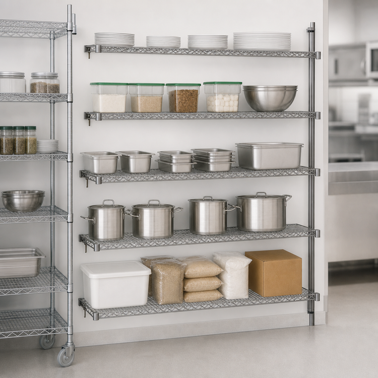 Product image #3 for Metro Super Adjustable Super Erecta 5-Shelf Chrome Plated Wire Add-On Shelving Unit, 60"W x 24"D x 74"H