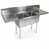 Thumbnail image #3 for John Boos E-Series 72-Inch 2-Compartment Sink with Dual Drainboards, 12-Inch Deep Bowls, 18-Gauge Stainless Steel
