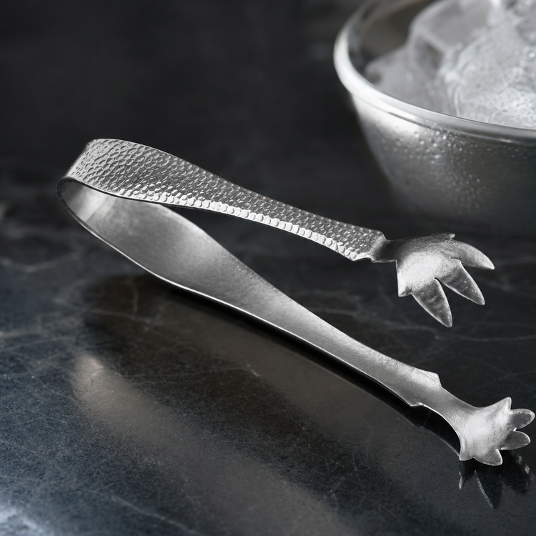 Product image #3 for American Metalcraft Hammered Stainless Steel Ice Tongs, 6-1/2 Inch