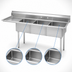Thumbnail image #3 for Advance Tabco Special Value Series 3-Compartment Floor Model Fabricated Sink with 15-Inch Left Drainboard