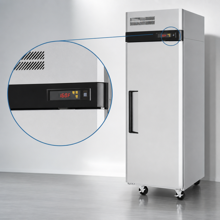 Product image #3 for Turbo Air M3 Series 1-Section Reach-In Heated Holding Cabinet with Solid Hinged Door and Tray Slides