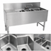 Thumbnail image #3 for Advance Tabco Prestige 3-Compartment Stainless Steel Underbar Sink Unit with Left Drainboard and Faucet, 60 x 20 x 36 Inches
