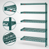 Thumbnail image #3 for Eagle Group Valu-Gard 5-Tier Add-On Wire Shelving Unit, 48W x 21D x 86H, Green Epoxy