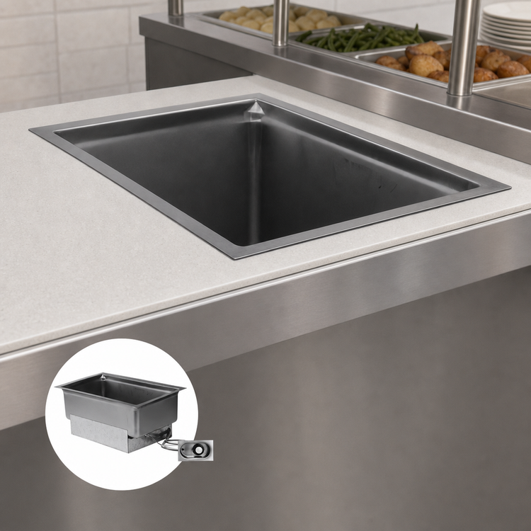 Product image #3 for Eagle Group Built-In Electric Hot Well Food Warmer with Drain, 12 x 20 Pan Opening, Wet/Dry Operation, Infinite Controls, 120V
