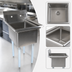 Thumbnail image #3 for John Boos E-Series 1-Compartment Stainless Steel Sink with Galvanized Legs and 12-Inch Deep Bowl