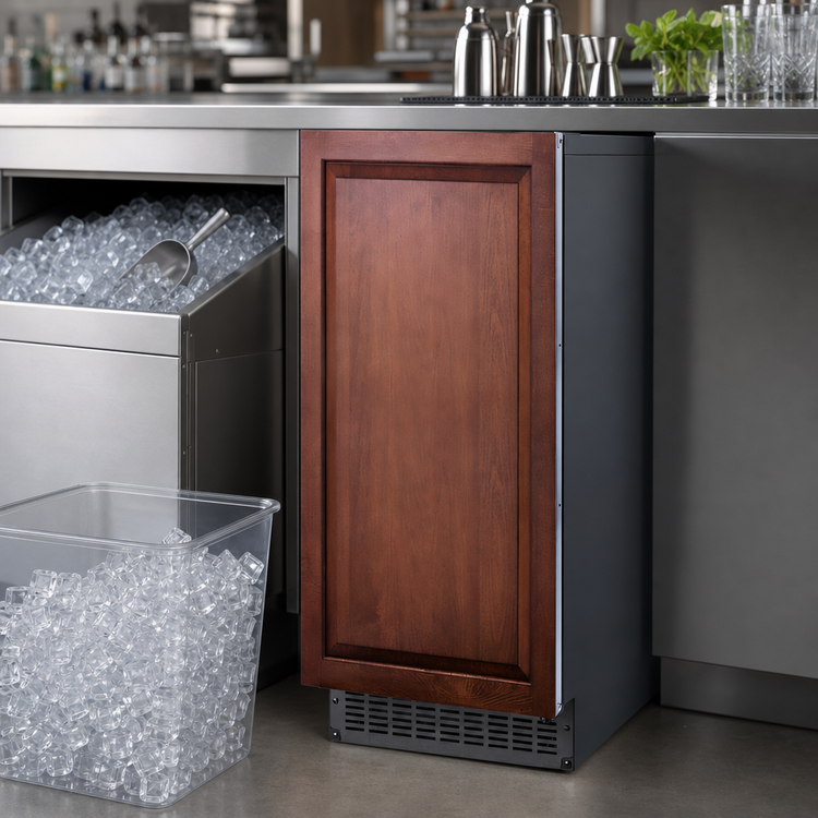 Product image #3 for Summit Commercial 15-Inch Panel-Ready Built-In/Freestanding Clear Ice Machine With Pump, 62 lb/Day