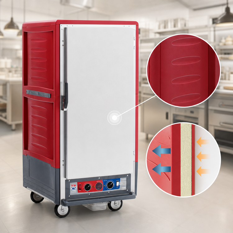 Product image #3 for Metro C5 3/4 Height Mobile Heated Holding & Proofing Cabinet with Red Insulation Armour and Fixed Wire Slides