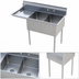 Thumbnail image #3 for Sapphire Manufacturing SMS-2-1821L 2-Compartment Stainless Steel Sink with Left Drainboard