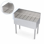 Thumbnail image #3 for Krowne Royal Series KR19-C36L 36-Inch Freestanding Stainless Steel Underbar Corner Drainboard, Left End Return, Open Base