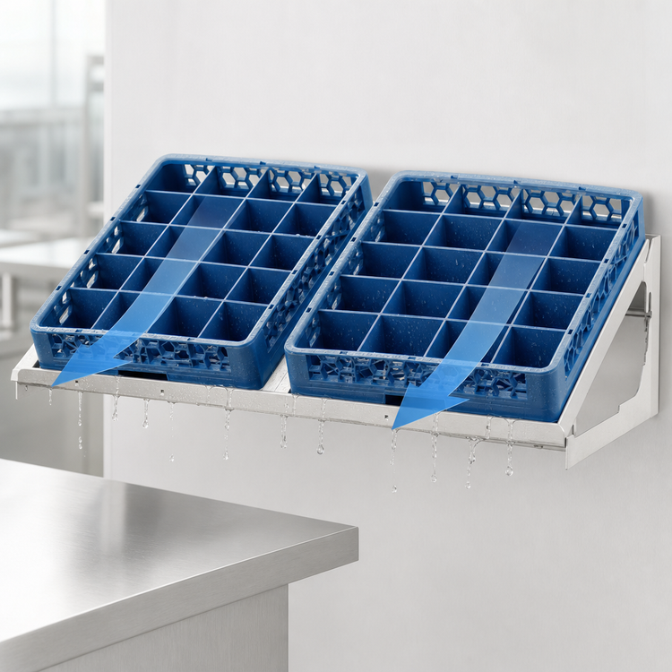 Product image #3 for New Age Slanted T-Bar Wall-Mounted Aluminum Shelf, 48 x 13 Inches, 600 lb. Capacity