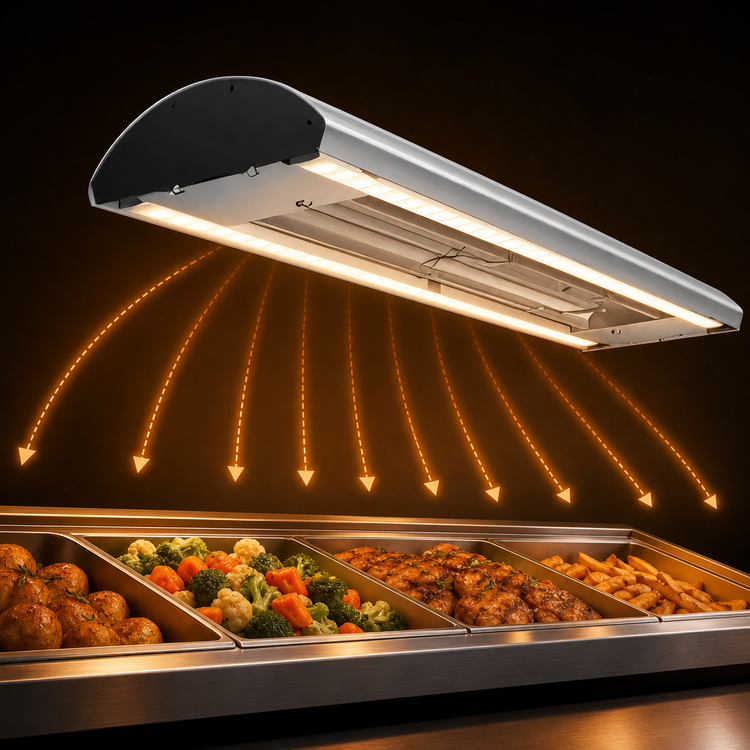 Product image #3 for Hatco Glo-Ray Curved Lighted Infrared Strip Heater with Dual LED Lights, 24-Inch, 506 Watt