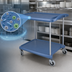 Thumbnail image #3 for Metro myCart Series 2-Shelf Blue Polymer Utility Bus Cart with Microban