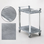 Thumbnail image #3 for Vollrath 97101 2-Shelf Gray Plastic Utility Cart with Chrome Uprights, 200 lb. Capacity, 30-1/2 x 18-1/2 x 36 Inches