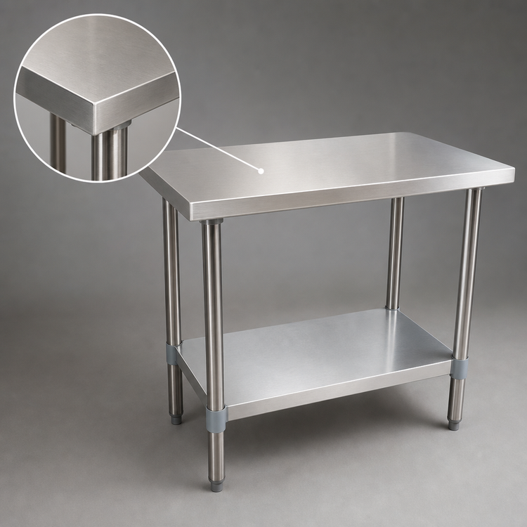 Product image #3 for BK Resources 30" x 18" Stainless Steel Work Table with Galvanized Undershelf