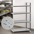Thumbnail image #3 for Cambro Camshelving® Elements EXA242464S4480 4-Tier Solid Stationary Add-On Polymer Shelving Unit, 24 x 24 x 64 Inches, Speckled Gray