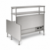 Thumbnail image #3 for Randell RCL-97.5 Modular Chef Service Counter Chef-Side Left Section with Plate Storage Cabinet, Double Overshelf, and Wing Wall