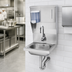 Thumbnail image #3 for 16-3/16-Inch Wall-Mounted Stainless Steel Hand Sink with Electronic Gooseneck Faucet, Soap & Towel Dispenser, and P-Trap
