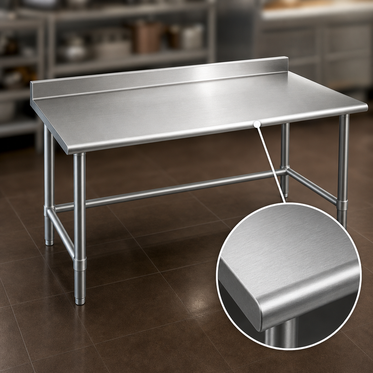 Product image #3 for Eagle Deluxe Series 48-Inch x 30-Inch Stainless Steel Work Table with 4-1/2-Inch Backsplash