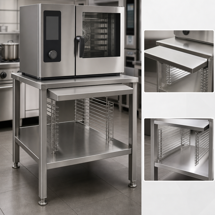 Product image #3 for Cleveland Range UNISTAND25 Open-Type Stainless Steel Equipment Stand for SteamChef 3 & 6, 25-Inch High