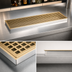 Thumbnail image #3 for Surface-Mount Stainless Steel Drip Tray Trough with Perforated PVD Brass Screen, 20 x 8 Inch