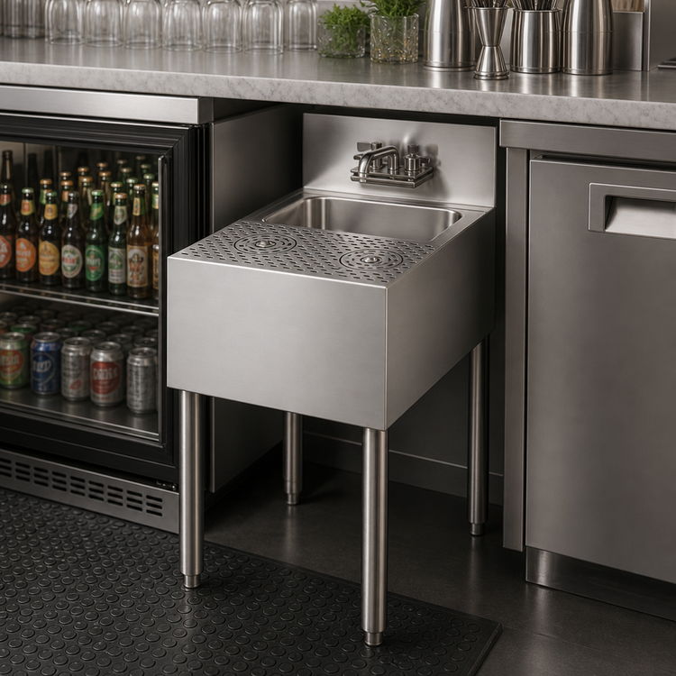Product image #3 for Krowne Royal Series 18-Inch x 24-Inch Underbar Speed Station with Sink Bowl and Speed Rinser